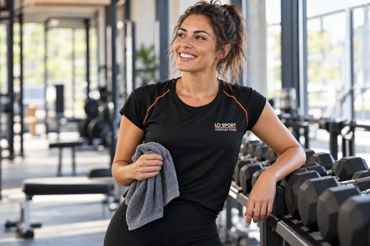 Allenamento in palestra con abbigliamento Lo Sport